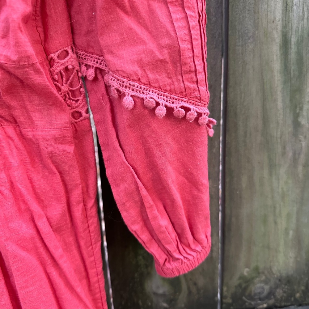 Anthropologie Akemi + Kin Josephine Coral Embroidered Lace Trim Dress - Picture 10 of 11